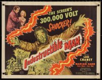 3w0537 INDESTRUCTIBLE MAN style A 1/2sh 1956 Lon Chaney Jr. in The Screen's 300,000 volt shocker!