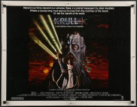 3w0539 KRULL 1/2sh 1983 great sci-fi art of Ken Marshall & Lysette Anthony in monster's hand!