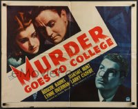 3w0543 MURDER GOES TO COLLEGE 1/2sh 1937 Roscoe Karns, Marsha Hunt, Buster Crabbe, ultra rare!