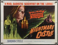 3w0544 NIGHTMARE CASTLE 1/2sh 1966 Gli Amanti d'Oltretomba, mad sadistic scientist on the loose!