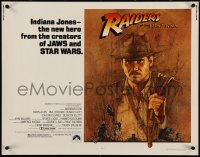 3w0546 RAIDERS OF THE LOST ARK 1/2sh 1981 great art of adventurer Harrison Ford by Amsel!