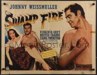 3w0551 SWAMP FIRE style B 1/2sh 1946 Johnny Weissmuller & Buster Crabbe + Grey, ultra rare!