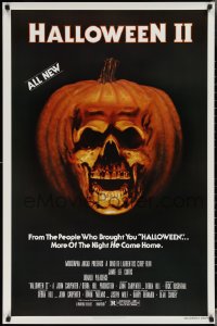 3w0788 HALLOWEEN II 1sh 1981 cool jack-o-lantern skull image, more of the night HE came home!