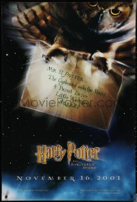 3w0796 HARRY POTTER & THE PHILOSOPHER'S STONE teaser 1sh 2001 Hedwig the owl, Sorcerer's Stone!