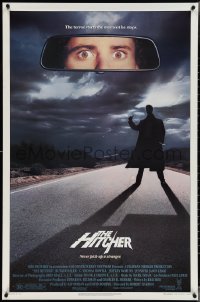 3w0802 HITCHER 1sh 1986 creepy hitchhiker Rutger Hauer, C. Thomas Howell, never pick-up a stranger!