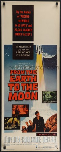 3w0585 FROM THE EARTH TO THE MOON insert 1958 Jules Verne's boldest adventure dared by man!