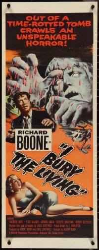 3w0593 I BURY THE LIVING insert 1958 out of a time-rotted tomb crawls an unspeakable horror!