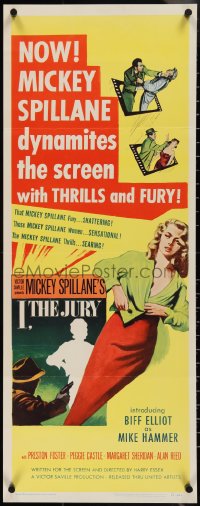 3w0594 I, THE JURY 2D insert 1953 Mickey Spillane, great images of sexy girl stripping!