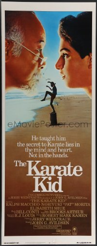 3w0596 KARATE KID int'l insert 1984 Pat Morita, Ralph Macchio, teen martial arts classic!