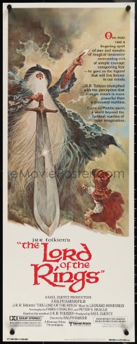 3w0602 LORD OF THE RINGS insert 1978 Ralph Bakshi cartoon from J.R.R. Tolkien, Tom Jung art!