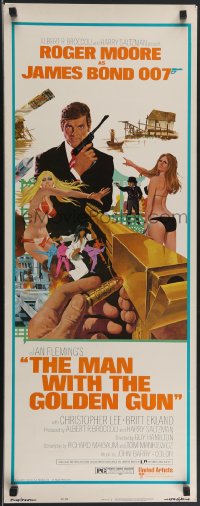 3w0604 MAN WITH THE GOLDEN GUN West Hemi insert 1974 Roger Moore as James Bond by Robert McGinnis!