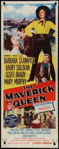 3w0606 MAVERICK QUEEN insert 1956 full-length Barbara Stanwyck, from Zane Grey's novel!