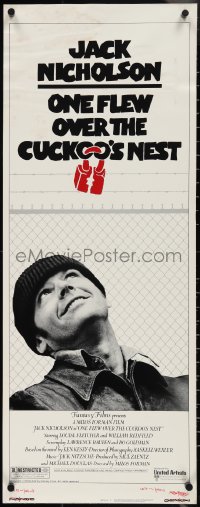 3w0613 ONE FLEW OVER THE CUCKOO'S NEST insert 1975 c/u of Jack Nicholson, Milos Forman classic!