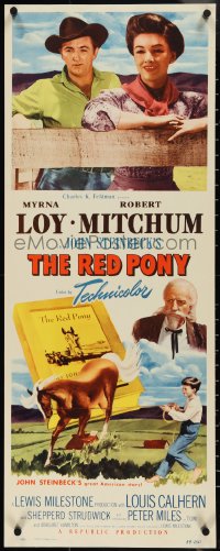 3w0616 RED PONY insert 1949 Robert Mitchum is Myrna Loy's ranch hand, written by John Steinbeck!