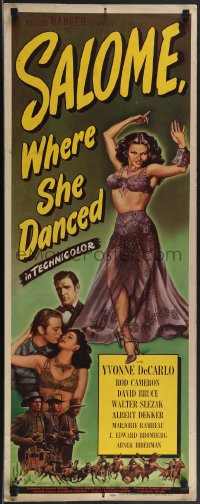 3w0620 SALOME WHERE SHE DANCED insert 1945 great full-length art of sexy dancer Yvonne De Carlo!