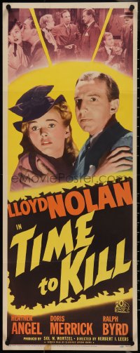 3w0625 TIME TO KILL insert 1942 Lloyd Nolan, Doris Merrick, from Chandler's The High Window!