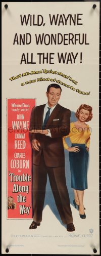 3w0626 TROUBLE ALONG THE WAY insert 1953 great full-length image of John Wayne with Donna Reed!