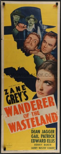 3w0631 WANDERER OF THE WASTELAND insert 1935 Zane Grey's sensational six-shooting drama, ultra rare!