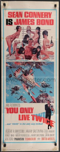 3w0635 YOU ONLY LIVE TWICE insert 1967 art of Sean Connery as James Bond by Frank McCarthy, rare!