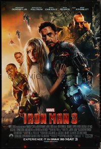 3w0818 IRON MAN 3 IMAX advance DS 1sh 2013 cool image of Robert Downey Jr in title role by ocean!