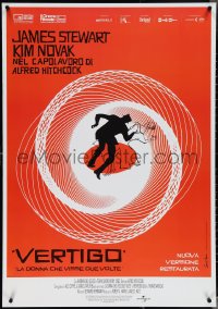 3w0263 VERTIGO Italian 1sh R2019 Alfred Hitchcock classic, cool artwork by Saul Bass!