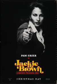 3w0820 JACKIE BROWN teaser 1sh 1997 Quentin Tarantino, cool image of Pam Grier in title role!