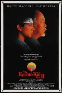 3w0832 KARATE KID PART II advance 1sh 1986 great profile of Pat Morita as Mr. Miyagi, Ralph Macchio!