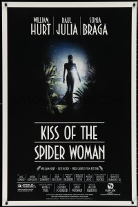 3w0835 KISS OF THE SPIDER WOMAN 1sh 1985 cool artwork of sexy Sonia Braga in spiderweb dress!