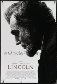 3w0850 LINCOLN advance DS 1sh 2012 Daniel Day-Lewis Best Actor Academy Award winner, Spielberg!