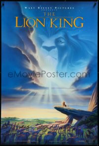 3w0851 LION KING DS 1sh 1994 Disney Africa, John Alvin art of Simba on Pride Rock with Mufasa in sky