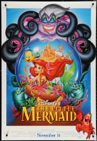 3w0854 LITTLE MERMAID advance DS 1sh R1997 great images of Ariel & cast, Disney cartoon!