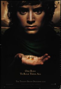 3w0857 LORD OF THE RINGS: THE FELLOWSHIP OF THE RING teaser DS 1sh 2001 J.R.R. Tolkien, one ring!