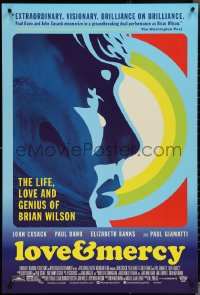 3w0862 LOVE & MERCY DS 1sh 2015 Cusack in title role as older Brian Wilson, Paul Dano as the younger!