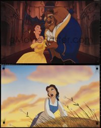 3w0317 BEAUTY & THE BEAST 8 color 17x27 stills 1991 Disney cartoon classic, great images, rare!