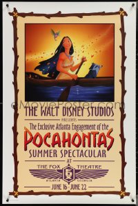 3w0902 POCAHONTAS advance 1sh 1995 Walt Disney, Native American Indians, at the Fox Theatre!