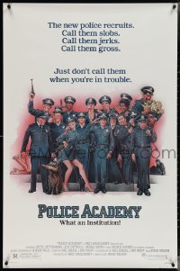 3w0904 POLICE ACADEMY 1sh 1984 Steve Guttenberg, Kim Cattrall, Drew Struzan police artwork!