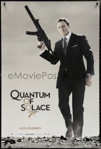 3w0911 QUANTUM OF SOLACE teaser 1sh 2008 Daniel Craig as Bond w/silenced H&K UMP submachine gun!