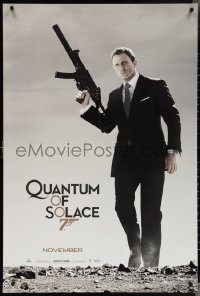 3w0913 QUANTUM OF SOLACE teaser DS 1sh 2008 Daniel Craig as Bond w/silenced H&K UMP submachine gun!