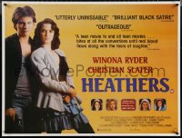 3w0221 HEATHERS 28x37 English REPRO poster 1989 really young Winona Ryder & Christian Slater!