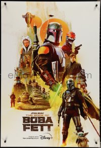 3w0203 BOOK OF BOBA FETT DS tv poster 2022 Walt Disney, great image of the bounty hunter & cast!