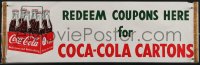 3w0330 COCA-COLA 7x23 advertising poster 1950s kleen-stik window ad, redeem coupons for cartons!