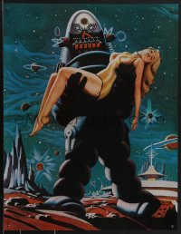 3w0336 FORBIDDEN PLANET 2-sided 17x22 special poster 1970s Robby the Robot carrying sexy Anne Francis