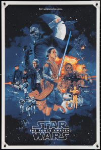 3w0095 FORCE AWAKENS #153/1525 24x36 art print 2017 Grzegorz Domaradzki art, regular edition!