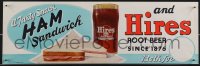 3w0332 HIRES ROOT BEER 7x22 advertising poster 1950s great image of a tasty ham sandwich and drink!