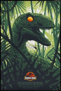 3w0126 JURASSIC PARK #129/250 24x36 art print 2019 great close-up art of raptor by Florey, regular!