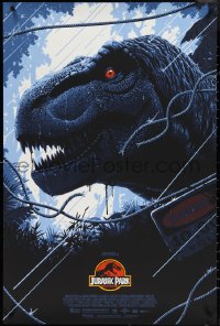 3w0125 JURASSIC PARK #163/250 24x36 art 2020 T-Rex Doesn't Want to be Fed, He Wants to Hunt, reg!