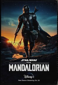 3w0208 MANDALORIAN DS tv poster 2019 great sci-fi art of the bounty hunter with 'Baby Yoda'!