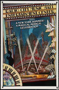 3w0222 NEW YORK SUMMER 25x38 stage poster 1979 wonderful Byrd art of Radio City Music Hall!