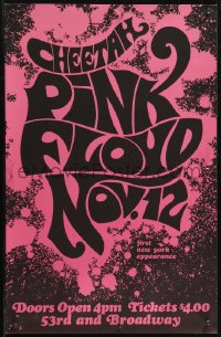 3w0341 PINK FLOYD 12x18 special poster 1980s band at Cheetah Club in New York City, groovie!