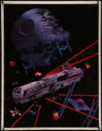 3w0343 RETURN OF THE JEDI 22x28 special poster 1983 Death Star and huge space battle!